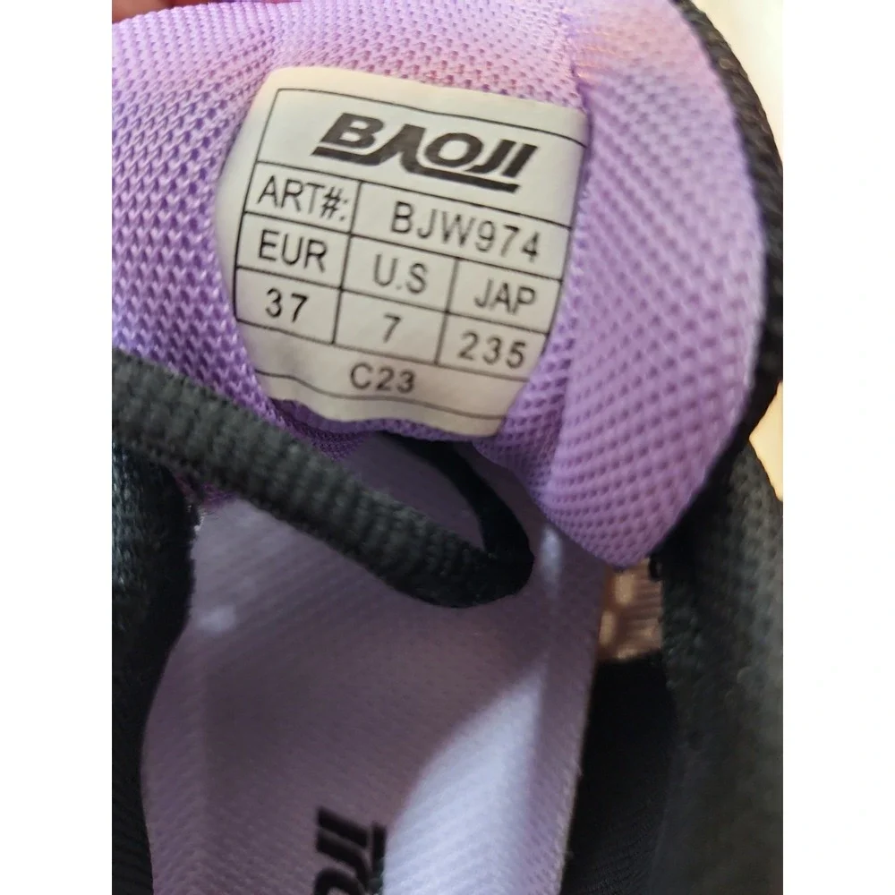 BAOJIE Model BJW974 Women's Sneakers US7 EUR37 Purple and Black Lace Up